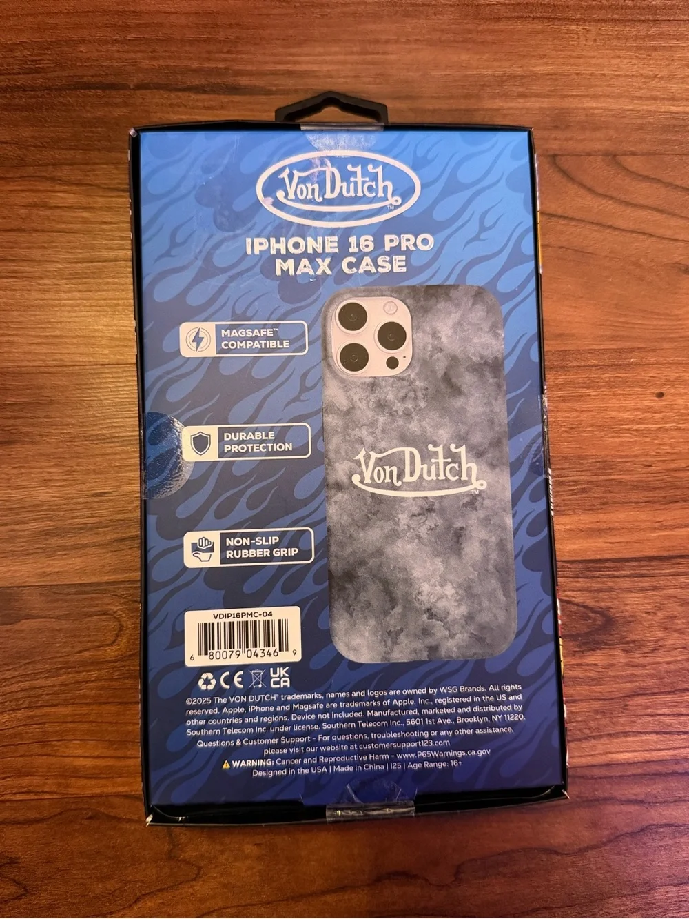 Von Dutch iPhone 16 Pro Max Case - Gray Marble Cloud